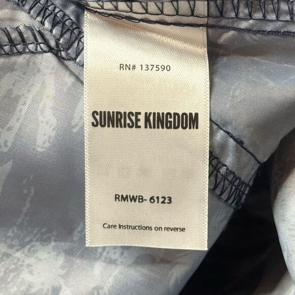 Sunrise Kingdom Palm Tree Blue Wind Breaker size Large - Picture 4 of 5